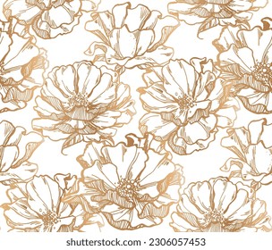 Floral damask pattern. Royal wallpaper. Vector illustration. EPS 10. gold leaf background