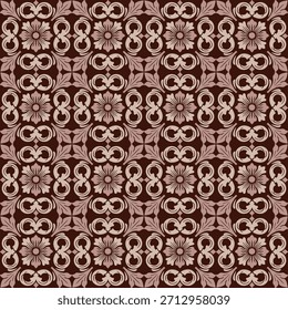 Diseño de azulejos sin costura de patrón de damasco floral, elegante decorativo patrón de damasco floral para el Fondo de pantalla y la materia textil, estilo asiático vintage patrón de damasco floral de fondo