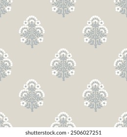 Floral Damask repeat Block print pattern vector file boho floral pattern