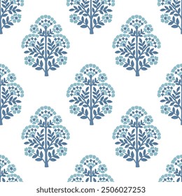 Floral Damask repeat Block print pattern vector file boho floral pattern