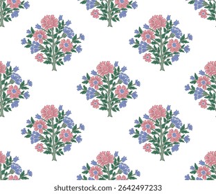Floral Damasco repetir Bloco padrão de impressão arquivo vetor boho padrão floral