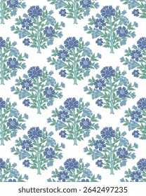 Floral Damask repeat Block print pattern vector file boho floral pattern