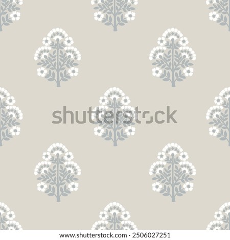 Floral Damask repeat Block print pattern vector file boho floral pattern