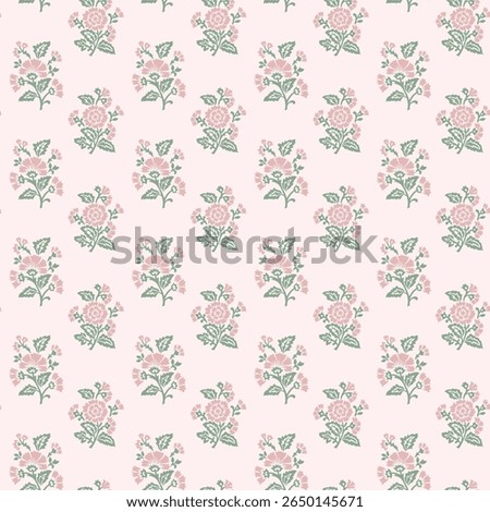 Floral Damask repeat Block print pattern vector file boho floral pattern