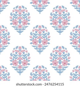 floral damask repeat pattern vector file medallion flower design