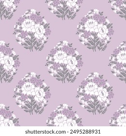 FLORAL DAMASK REPEAT PATTERN VECTOR FILE MEDALLION BLOCK PRINT PATTERN