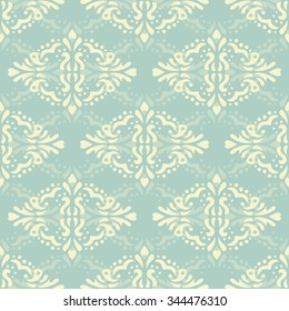 Floral damask seamless lace pattern. Vintage seamless baroque wallpaper. Vector illustration EPS 10