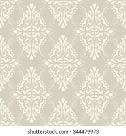 Floral damask seamless lace pattern. Vintage seamless baroque wallpaper. Vector illustration EPS 10