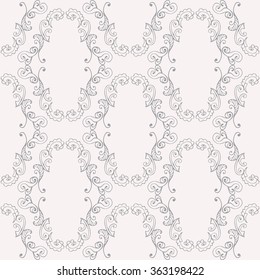 Floral damask seamless lace pattern. Vintage seamless baroque wallpaper. Vector illustration.
