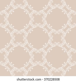 Floral damask seamless lace pattern. Vintage seamless baroque wallpaper. Vector illustration.