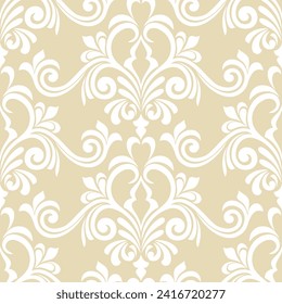 Floral damask seamless pattern. ornament wallpaper, baroque vector background.