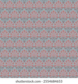 Floral damask seamless pattern pastel colors.motifs flowers ornament hand drawn vector elements.Ethnic traditional Asia, Africa,Latin
America illustration.Design for textile,neckerchief,wrap,decorate.