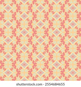 Floral damask seamless pattern pastel colors.motifs flowers ornament hand drawn vector elements.Ethnic traditional Asia, Africa,Latin
America illustration.Design for textile,neckerchief,wrap,decorate.