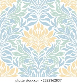 Floral damask seamless pattern. Vintage floral wallpaper.