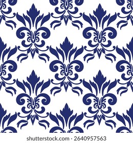 Floral Damask Seamless Vectors, And Illustrations 