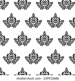Floral damask vector pattern