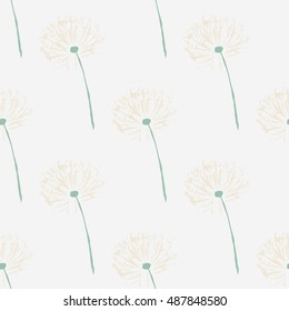 Floral dandelion pattern. Vector Illustration