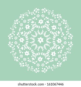 Floral decor with flowers and leaves in vector