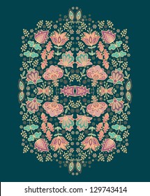 Floral decor, ornamental floral composition, oriental style