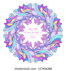 Floral decor with plants in vector