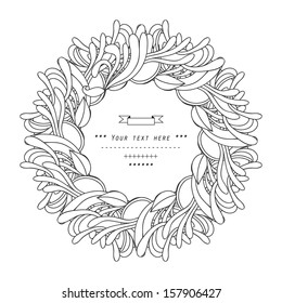 Floral decor with plants in vector