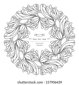 Floral decor with plants in vector