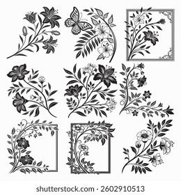 floral decor print design bundle