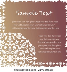 Floral decor. Template frame for greeting card and wedding invitation. Ornate vector border and place for your text 