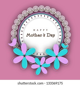 Floral decorated background for Happy Mothers Day.