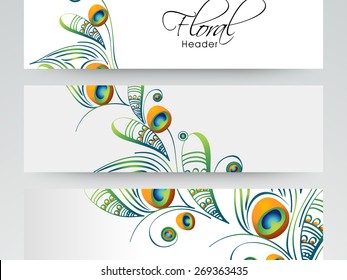 Floral decorated banner or website header set with free space for your text.