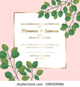 Floral decorated frame design template