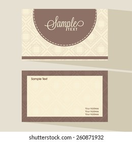 Floral decorated two sided presentation of business card set.