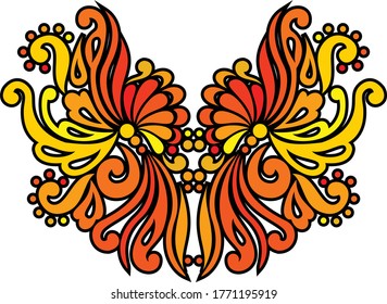 floral decoration beautiful flower illustration Hungarian Folk art 
