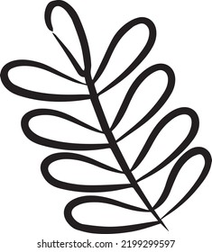 Floral Decoration Branch Leaf Plant Line Stroke Icon Pictogram Symbol