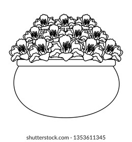 floral decoration in ceramic pot