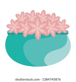 floral decoration in ceramic pot