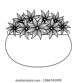floral decoration in ceramic pot