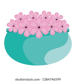 floral decoration in ceramic pot
