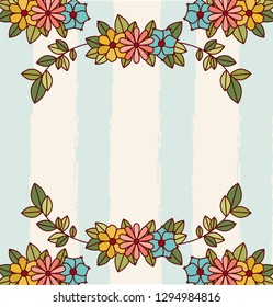 floral decoration circular frame