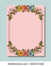 floral decoration circular frame