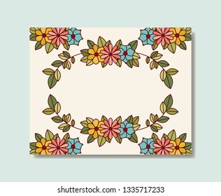 floral decoration circular frame