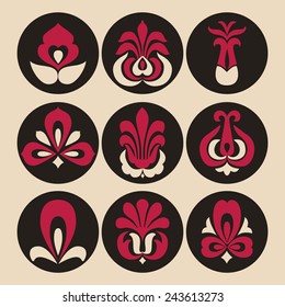 Floral Decoration Elements - Stylized Flowers