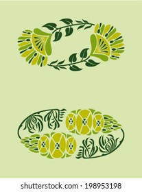 Floral decoration green elements. Vector illustration