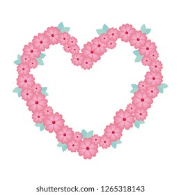 floral decoration with heart shape