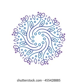 floral decoration in line style vector