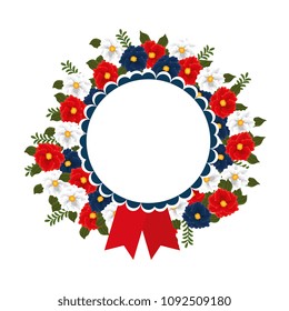 floral decoration with medal frame