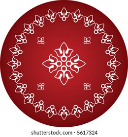 floral decoration with red background