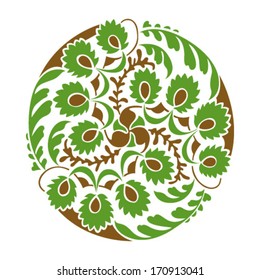 Floral decoration round vignette. Vector illustration