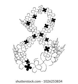 floral decoration in the shape of eight