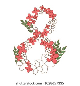 floral decoration in the shape of eight